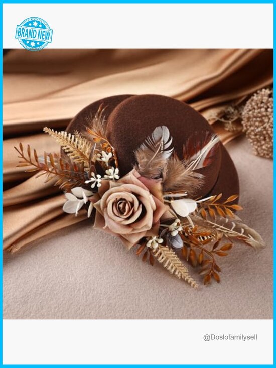 Mini Derby Fascinator Hat Handmade Retro High Tea Party Top Hair Clip Veil main image 5